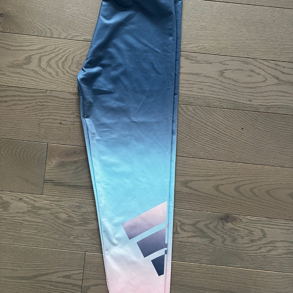 adidas Kids Blue and Pink Gradient Leggings